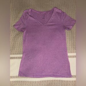 A New Day Womens Purple V-Neck T-Shirt Cotton and Modal size Medium